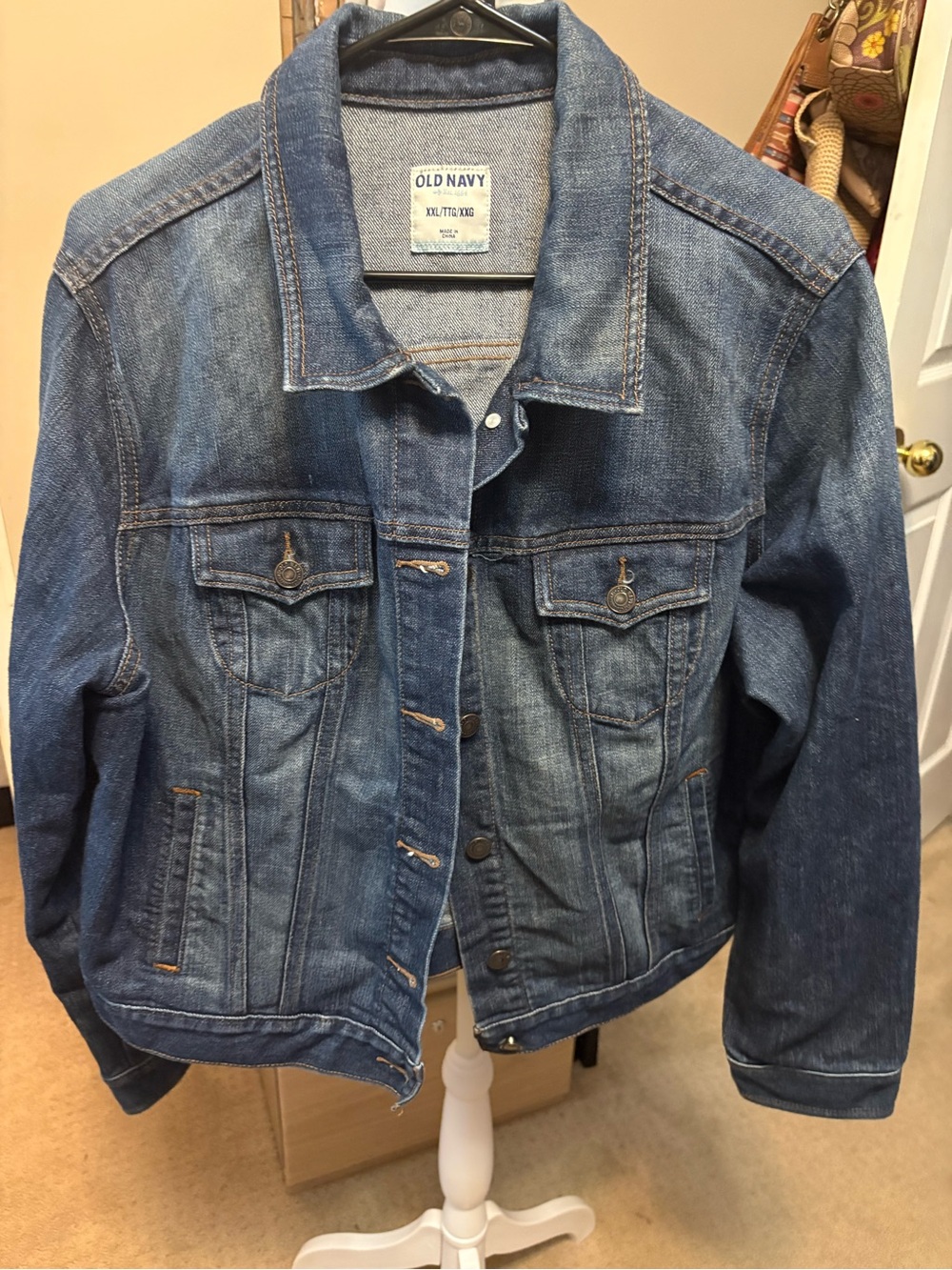 Old Navy Dark Blue Denim Jacket with Button Front